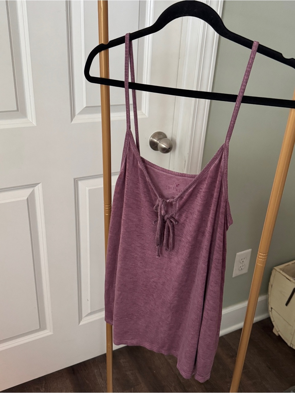American Eagle Outfitters purple Lace-Up Cami Tank